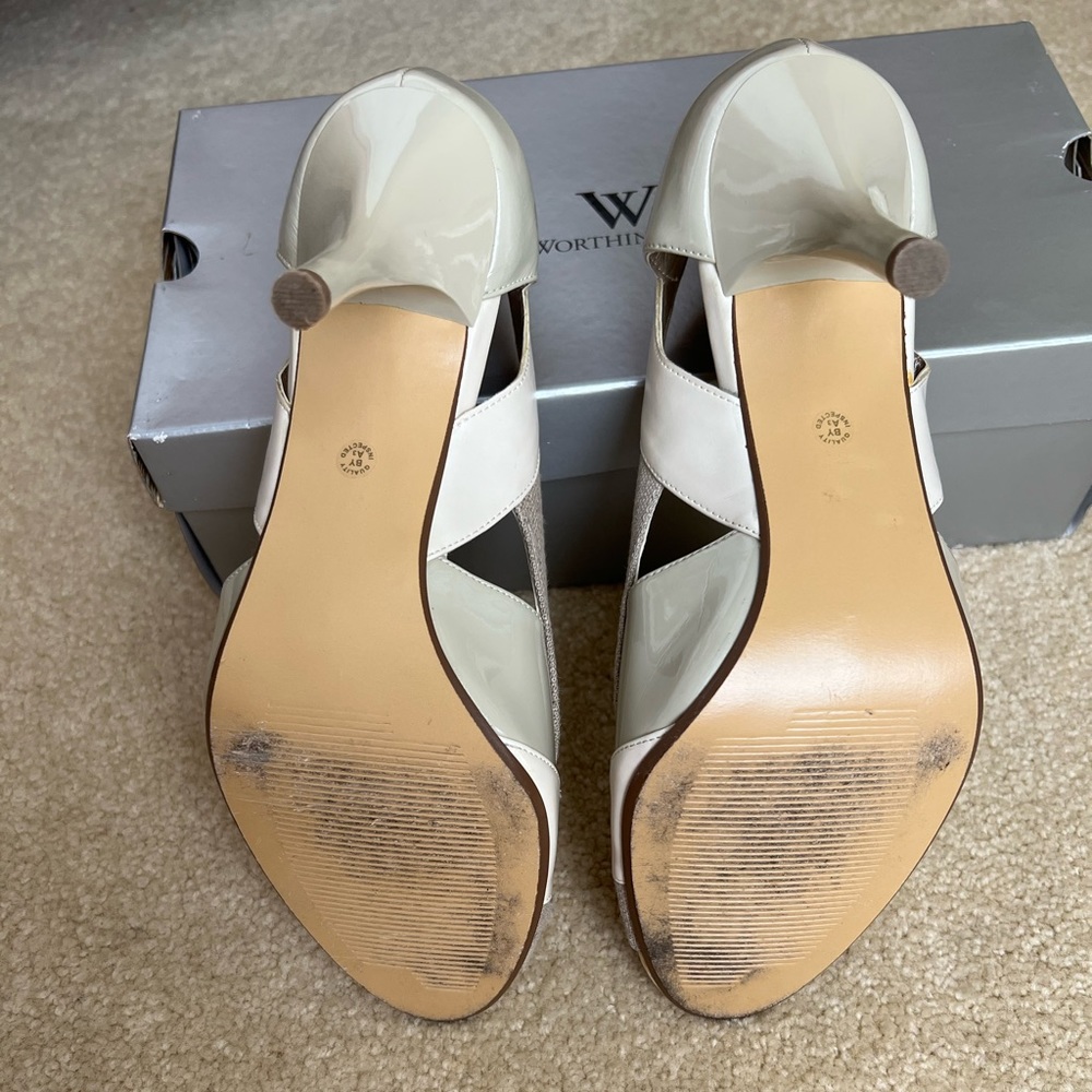 Worthington cream and Gray Peep Toe Heels - Picture 4 of 8